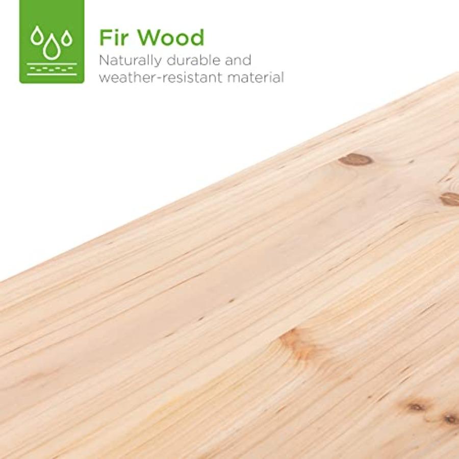 8x2ft Outdoor Wooden Raised Garden Bed Planter for Vegetables Grass Lawn Yard Natural