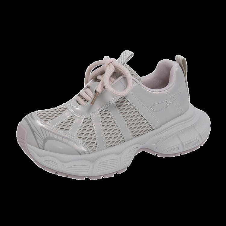 

Breathable mesh big head dad shoes women s summer thin 2025 new muffin platform casual sports running shoes 35