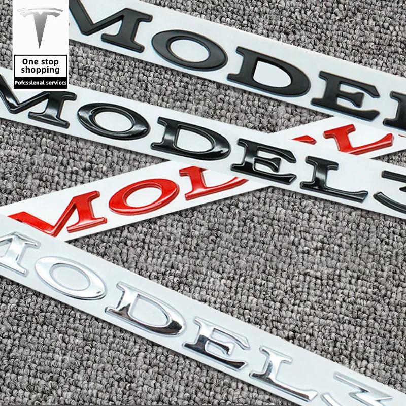 3d ABS Chrome Red Black Logo Model 3 Y X S Emblem Letters Nameplate Car Trunk Badge Decal For Tesla Model3 XYS Model number labe