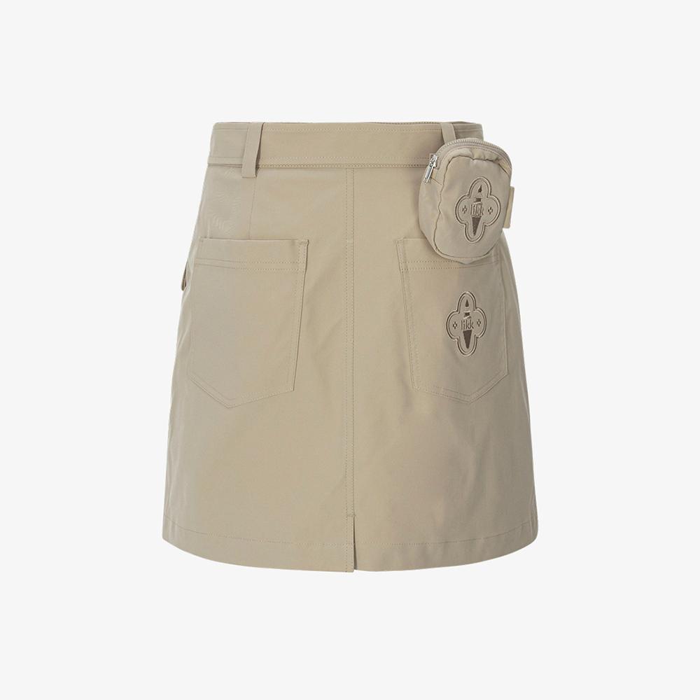Rick Out-Pocket Safari Culotte Skirt (Beige)