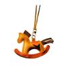 Cute Pony Pendant Car Rearview Mirror Charm Elegant Faux Leather Hanging Ornament for Car