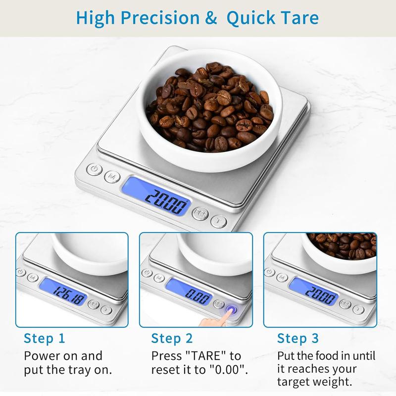 Digital Kitchen Scale Mini Pocket Stainless Steel Precision Jewelry Electronic Balance Weight Gold Gram 0.01/500g Weigh Scales