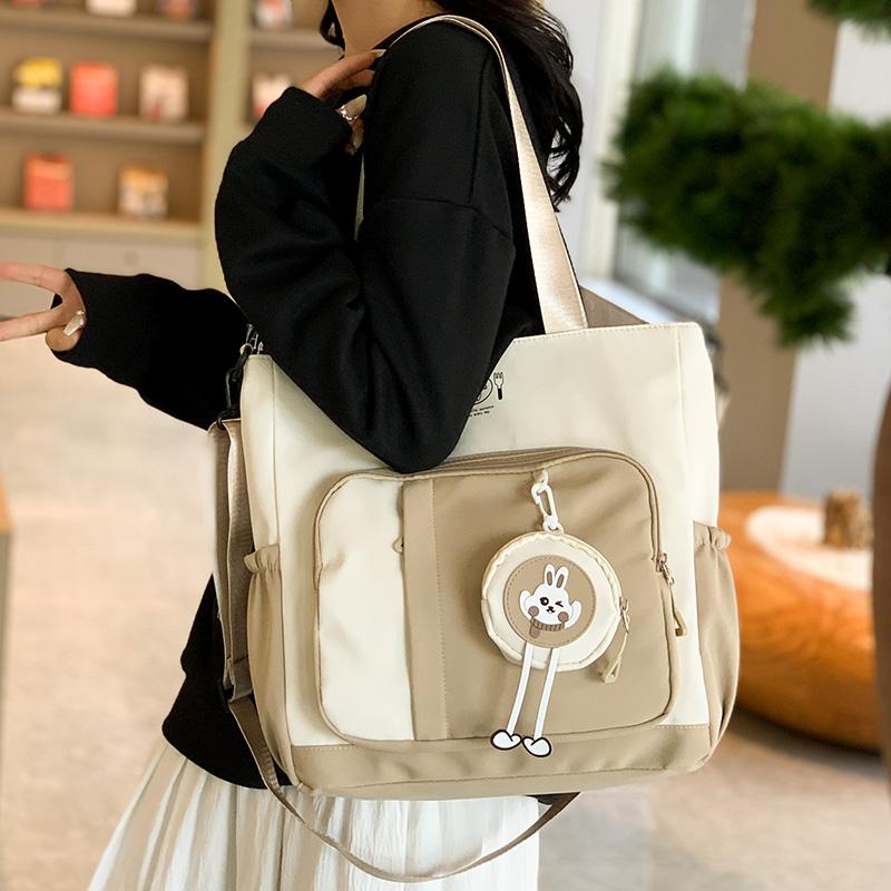 Color Block Tote Bag Women's Shoulder Bag Student Large Capacity Crossbody Bag