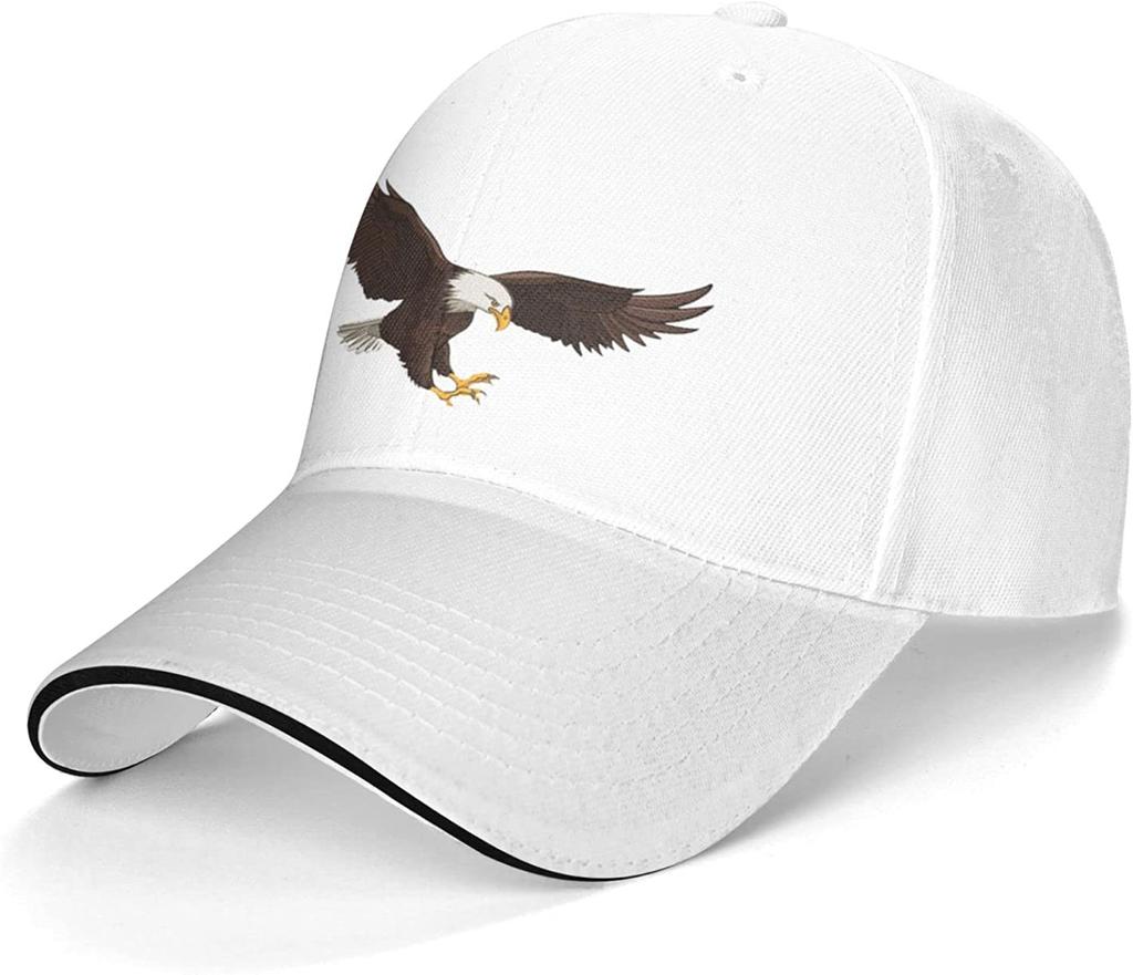 Eagle Baseball Cap Trucker Hat Sun Caps Outdoor Sports Hats Running for Teenager Men Women Unisex Black White Snapback Hat