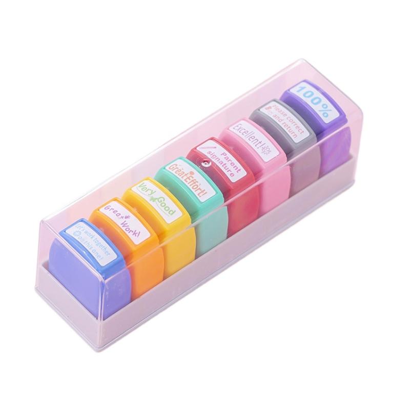 8 Teacher's Interesting Comments Seal Set To Correct Homework Student Children's Toy Seal