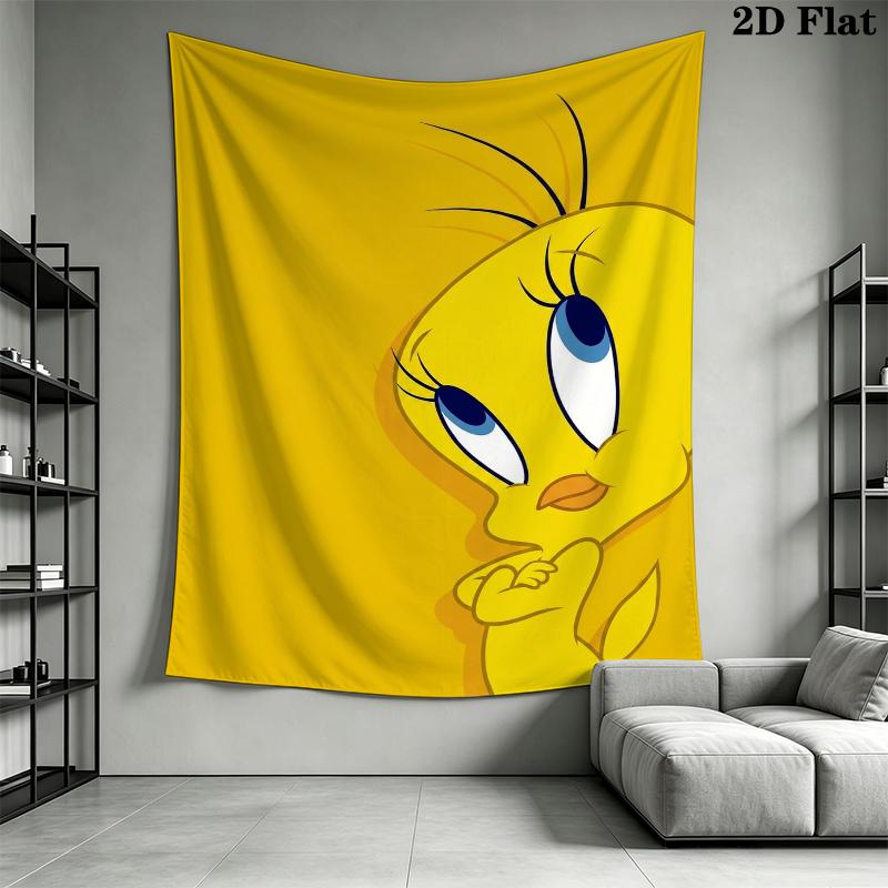 Tweety Bird Wall Tapestry Aesthetic Wall Hanging Printed Fabric Blanket Decorative Tapestries for Bedroom Living Room Home Decor