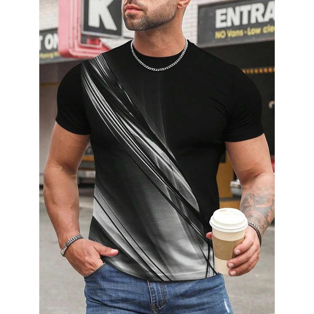 2026 New Men's T-shirt Summer Daily Casual Short Sleeved Top Sports Street Comfortable Print