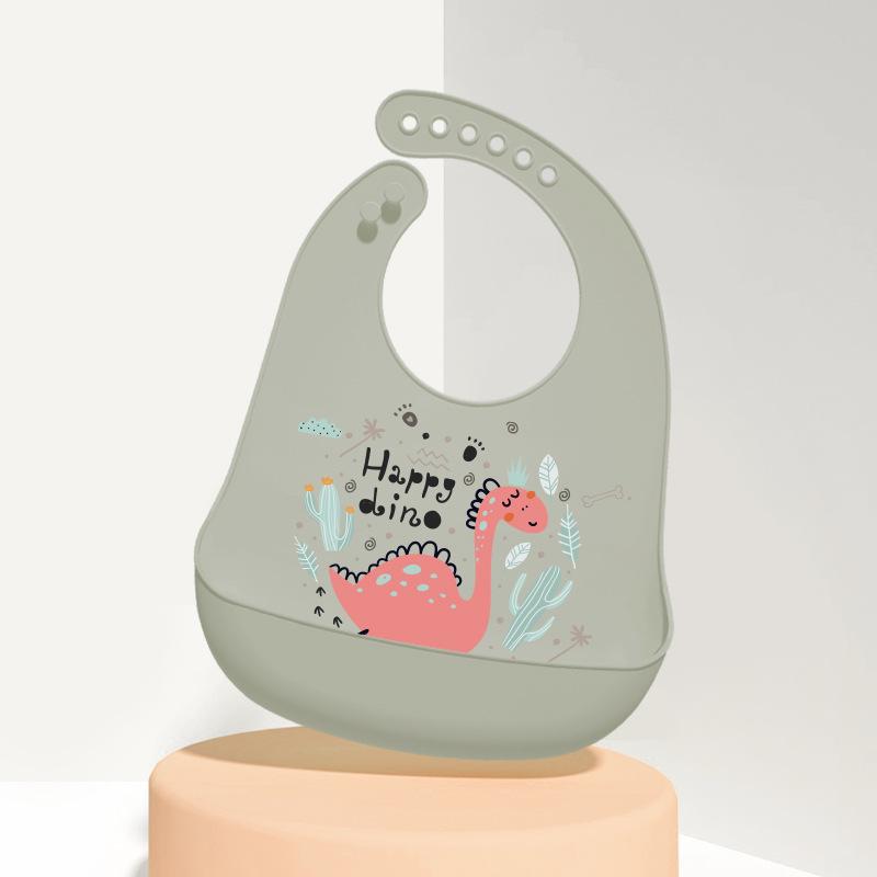 Babador de silicone à prova d'água para bebês - Babador de arroz descartável grande