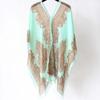 Long Sunscreen Thin Large Scarf Breathable Seaside Vacation Cloak Big Printed Flower Shawl  Summer