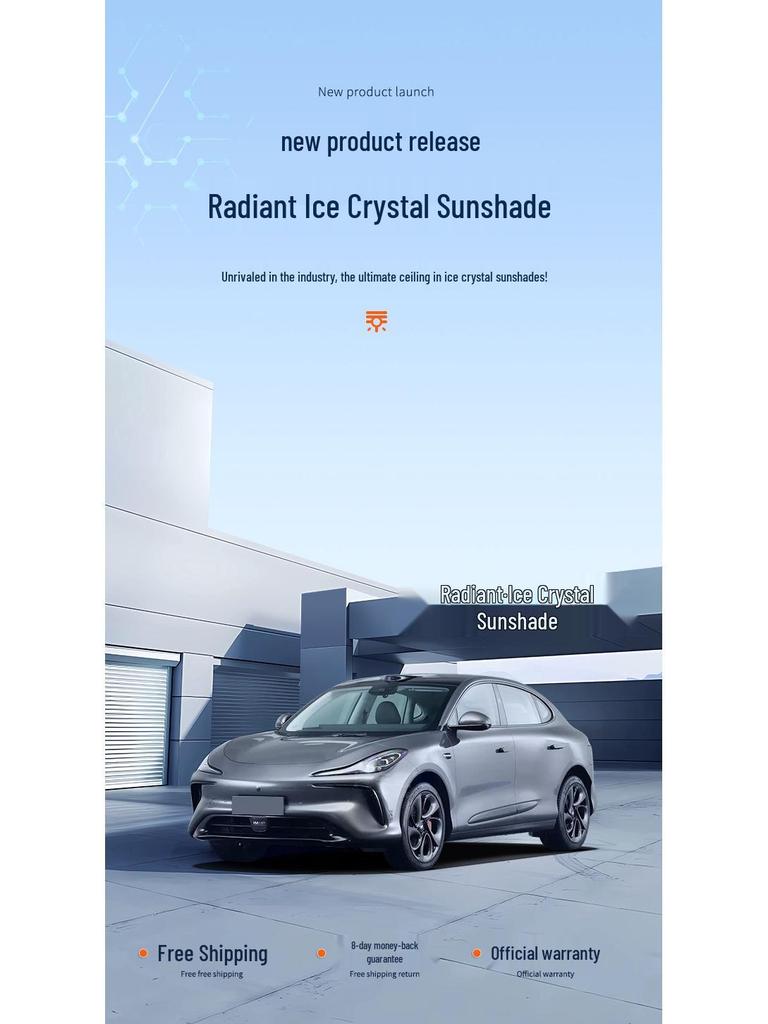 Zhiji 23 LS7 Sunroof Sunshade: Ice Crystal Heat Insulation, UV Protection, Privacy & Light-Blocking.