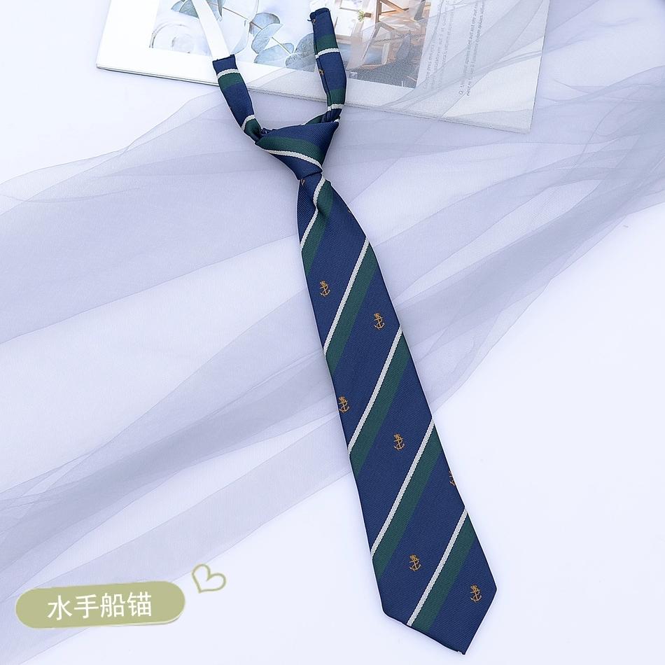 Preppy Chic JK Ties Women Young Girls Striped Necktie Retro Badge Brown Lazy-tie College Student DK Uniform Shirt Dress Cravat