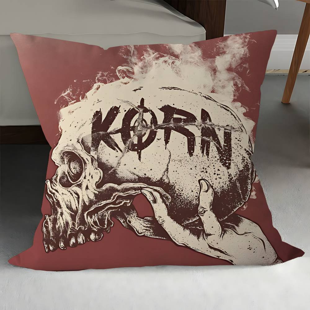 

K-Korn Рок-группа ЛОГО Подушка Наволочка Наволочка Гостиная Диван Домашний декор На заказ 12x12Inch