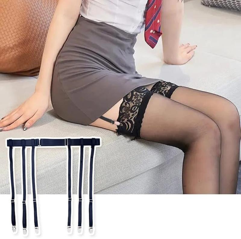 Garter Belts for Women,Elastic Thigh Garter Belt for Thigh High Stockings with Metal Clips