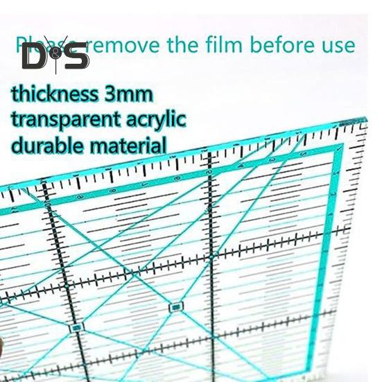 4Pcs Acrylic Quilting Ruler with Non-Slip Rings 4.5/6/9.5/12.5-Inch Square Fabric Cutting Patchwork Ruler with Clear Mark DIY Sewing Craft Projects