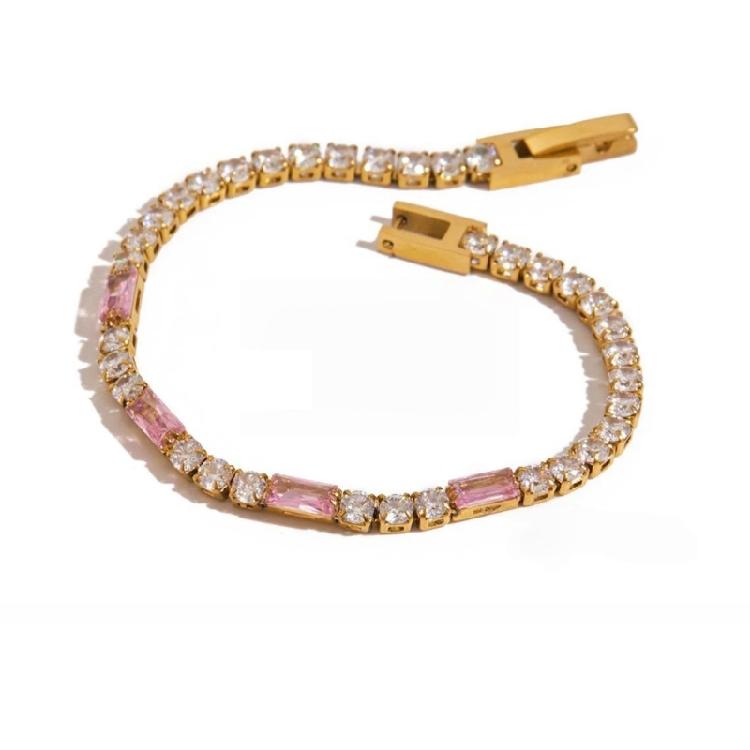 Versatile Length Heart Charm Bracelet Crafted With Allergy Friendly Stainless Steel And Sparkling Cubic Zirconia Stones