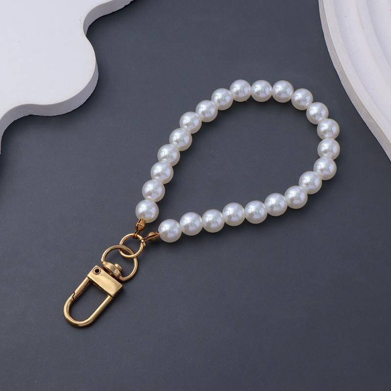 Anti-Drop Mobile Phone Chain Hanging Cord Keychains Beaded Pearl Lanyard Anti-Lost Keyrings Phone Case Chain Jewelry Gifts