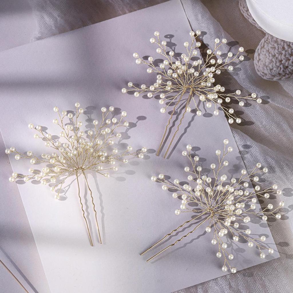 Pearl Flower Hairpin for Aesthetic Bridal Updos and Seaside Weddings