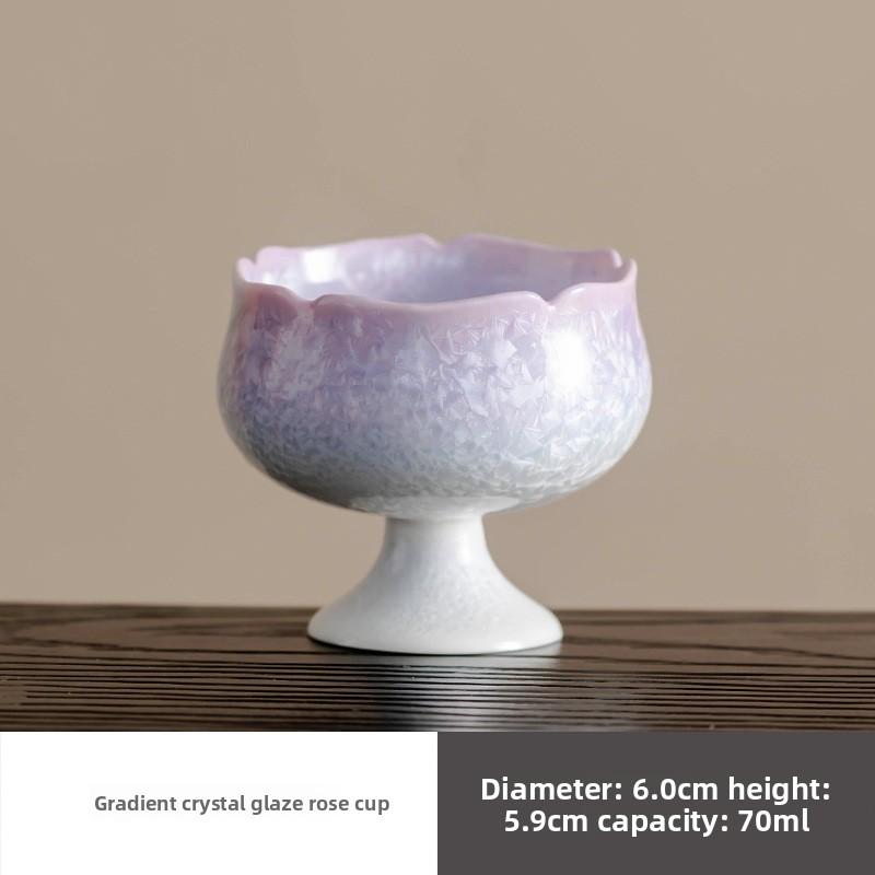 Handmade Flambe Glaze Teacup Porcelain Tea Cup Crystal Glaze Ceramic Personal Master Cup for Tea Ceremony Gift