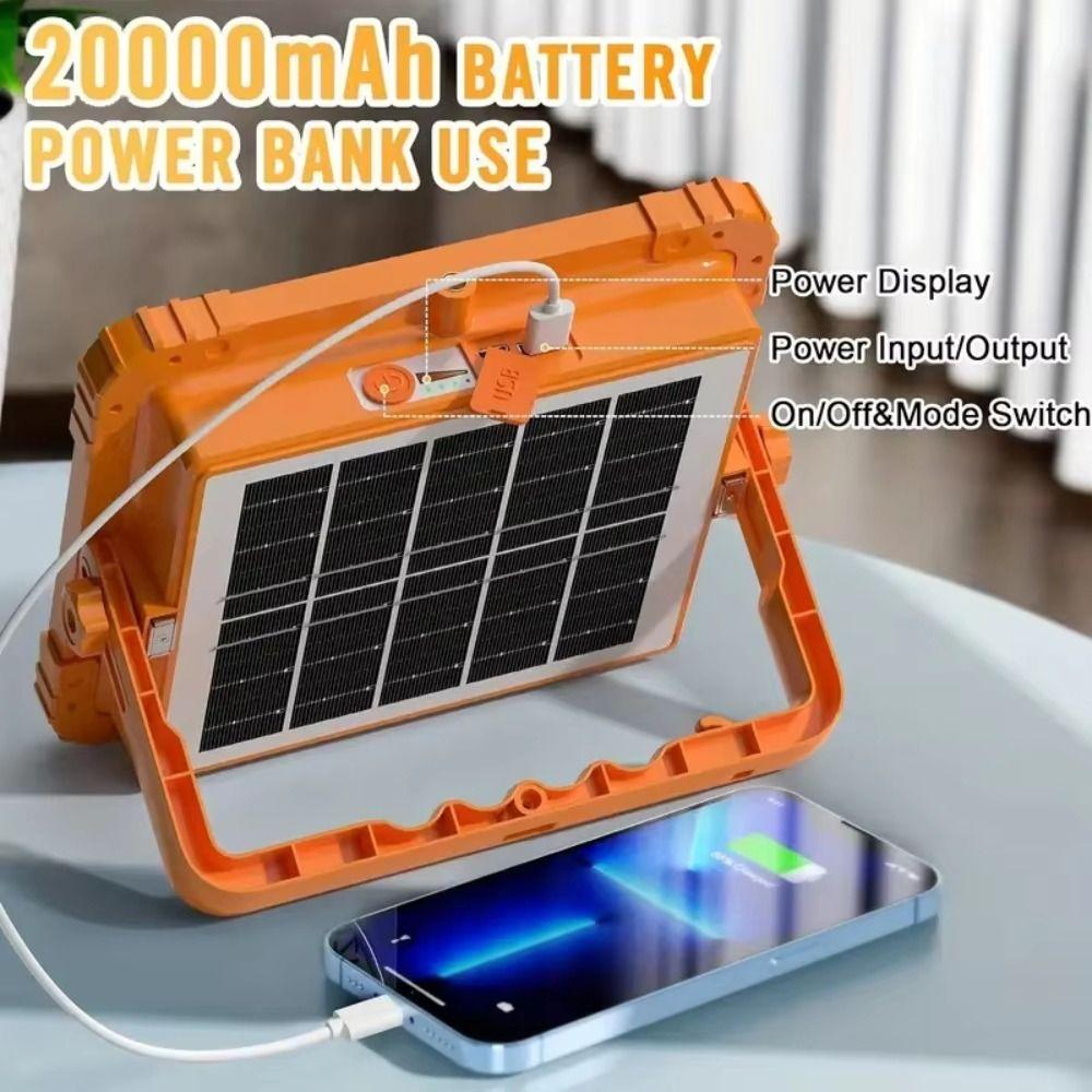 Waterproof Solar Rechargeable Camping Light 20000mAh Portable Lantern  Emergency Lighting