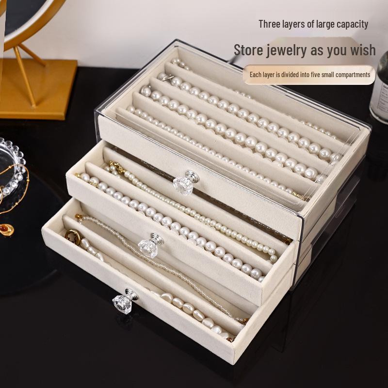 Elegant Multifunctional Jewelry Box: Dustproof Organizer for Necklaces, Earrings, and Rings