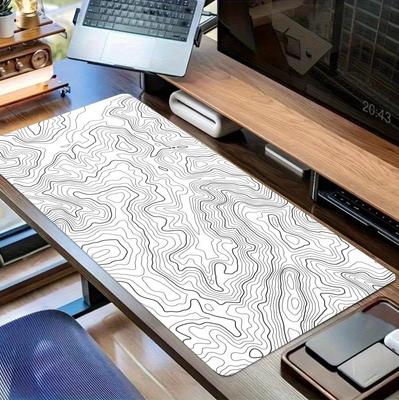 Black and White Topographic Map Mouse Pad Large Office Keyboard Pads Xll Gamer Computer DeskMat Rubber Anti-slip Gaming Mousepad