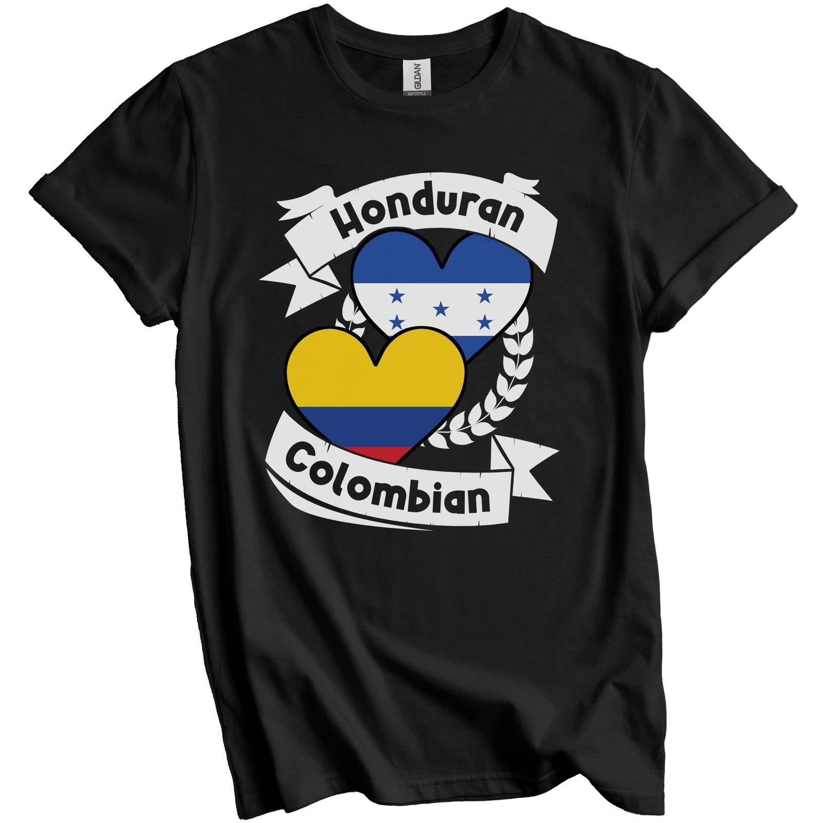 Honduran Colombian Heart Flags Honduras Colombia T-Shirt M