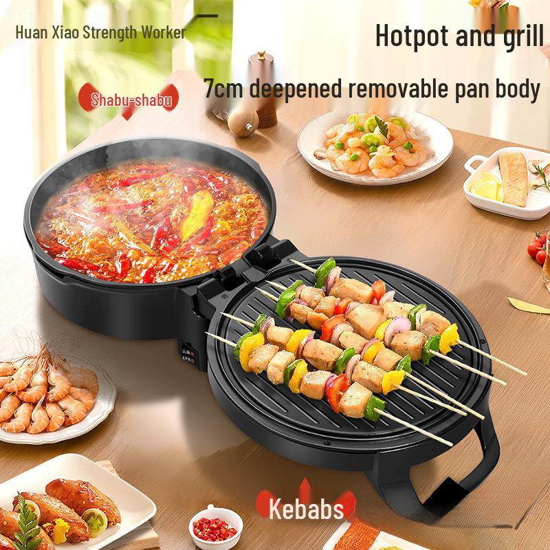 Dual-Sided Electric Pancake Maker with Deepened and Enlarged Design – Detachable, Washable Pancake Pan