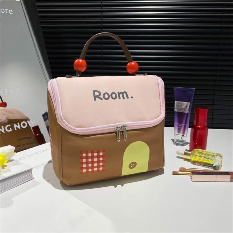 Sturdy Polyester Makeup Bag for Women Multiple Compartment Cosmetic Organizers Waterproof Portable Carry Case Use