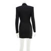 High Neck Long Sleeve Waist Slimming Bodycon Dress Women Fall New Elegant Office Irregular Hem