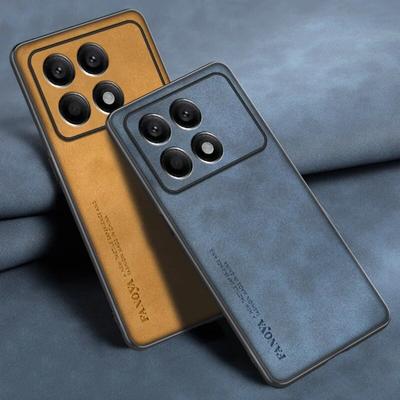 Lüks PU Deri Kılıf Xiaomi Poco X6 Pro PocoX6 arka kapak Mat Tam Koruma Silikon Telefon Kılıfı Poco X5 Pro 5G