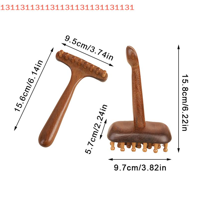 1 Pcs Portable Sandalwood Gua Sha Massage Brush Head Neck Abdominal Leg Body Meridian Massager Wooden Therapy Massage Tools
