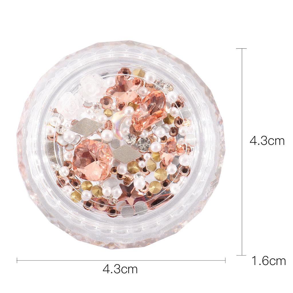 Round Box Nail Art Jewelry Glass Butterfly Camellia Pointed Bottom Drill Flat Bottom Diamond Nail Art Diamond Jewelry Mixed