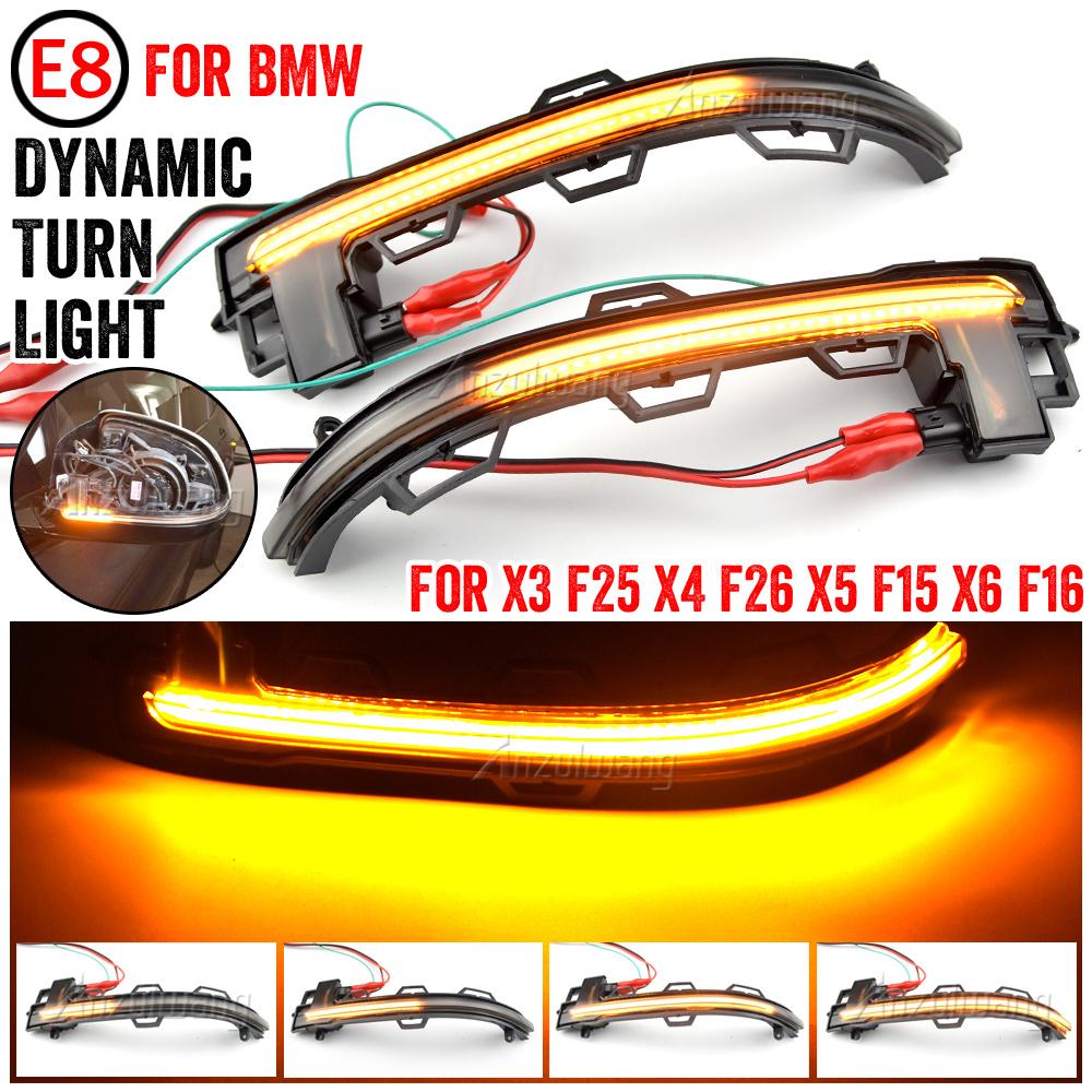 2pcs/Lot Flowing Mirror Dynamic LED Turn Signal Light For BMW X3 X4 X5 X6 F25 LCI F26 F15 F16 Car