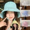 Wide Brim Fisherman Caps Striped Pattern Basin Cap Y2K Summer Cap  Women