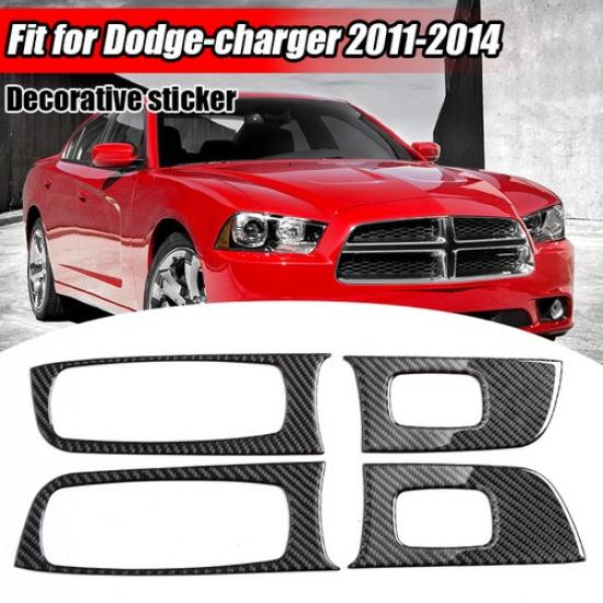 Real Carbon Fiber Interior Window Lift Switch Panel Trim For Dodge Charger 11-14