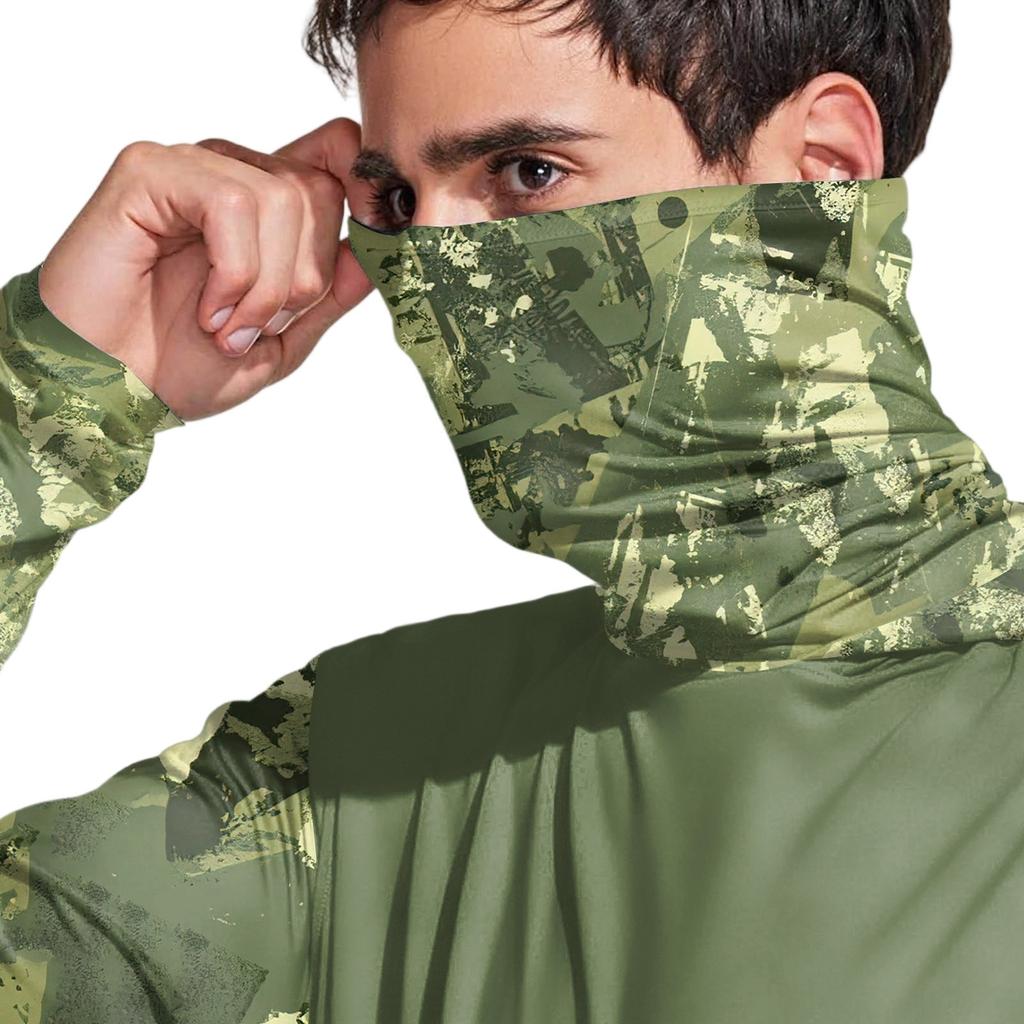 Men's Shirt With Mask Lightweight Long Sleeve Hooded Hiking Fishing Performance