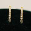 925 Sterling Silver Gold Plated Paved Round Cut D Color VVS1 Moissanite Hoop Earrings Minimalist Fine Jewelry for Women Gift