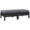 Vidaxl 2-Seater Garden Sofa With Cushions, Black, Pine Wood
