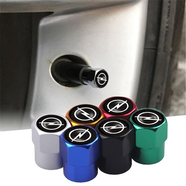 AAHK1 4Pcs Car Styling Metal Tire Valve Stem Caps Rim Accessories For Opel Astra Insignia Mokka Zafira Corsa Vectra C Car Wheel Hubcap