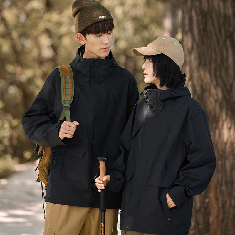 Korean Style Men's Loose Fit Outdoor Suit: 3-in-1 Winter Windbreaker