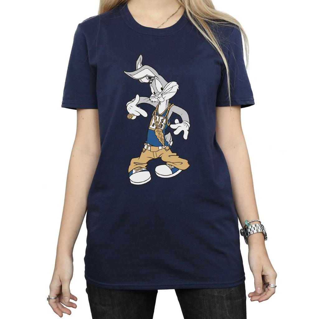 Looney Tunes Damen Rapper Bugs Bunny Baumwolle Boyfriend T-Shirt