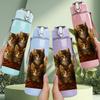 1PC Group Of Fluffy Kittens Print 750ml Color Plastic Sports Water Bottle Leakproof Flip Straw Lid Suitable for Sports Office Home Use