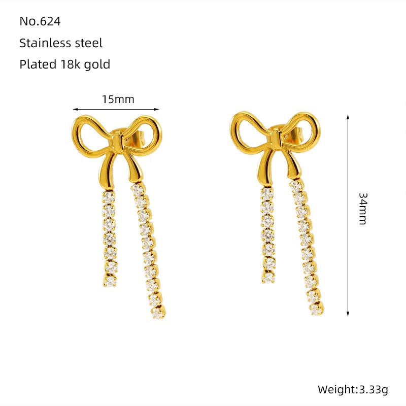 

Chic European & American Long Tassel Bow Earrings for Women: Trendy High-End Fashion Jewelry