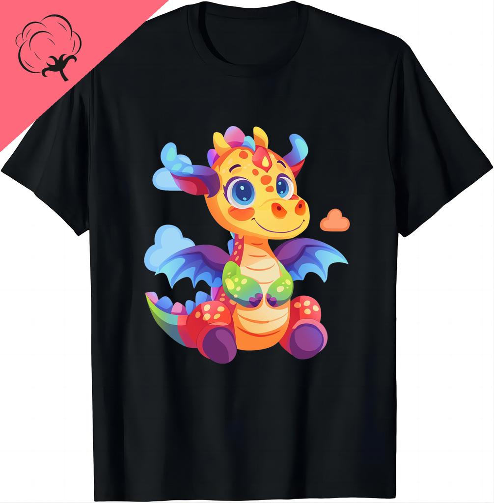 Cute Colorful Dinosaur Tee  Sky Surfing Adventure Shirts Graphic T Shirts Cotton Women Clothing Tops Kawaii Clothes Camisetas