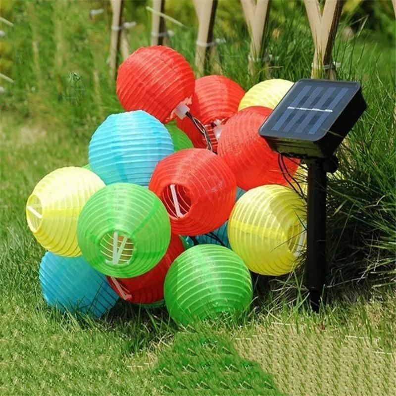 800MAH LED Waterproof Lantern Solar String Fairy Light Outdoor Solar Power Lamp Christmas Garland for Wedding Home Garden Deco