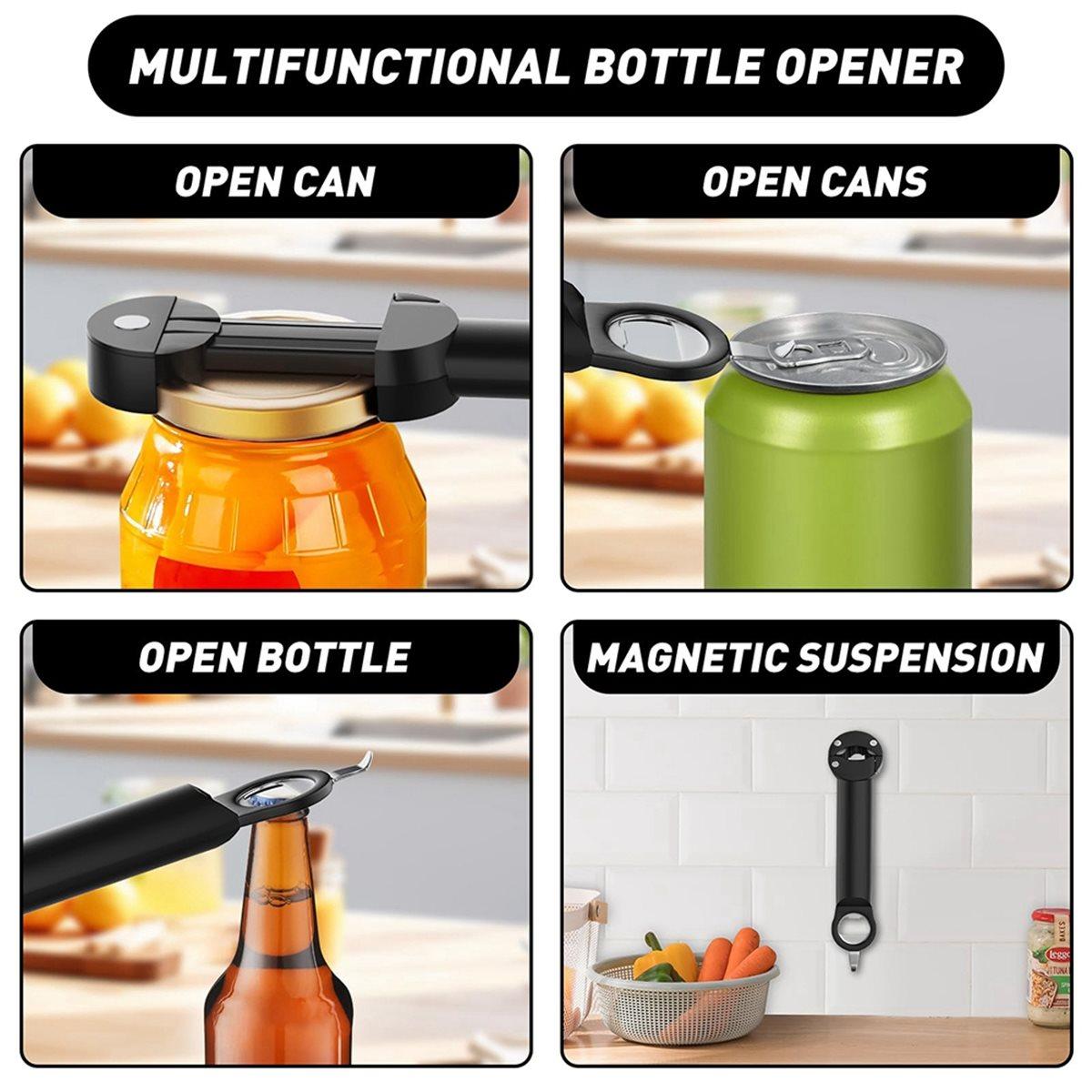 

2026 New Multifunctional Bottle Opener Stainless Steel Lid Opener Adjustable WineBeer Can Opener for Weak Hands Seniors China Mainland