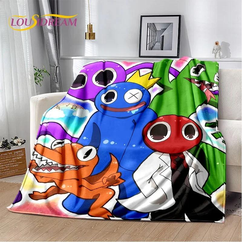 

Game R-Rainbow Friends Cartoon Soft Flannel Blanket for Beds Bedroom Sofa Picnic ,Throw Blanket for Cover Outdoors Leisure Gift 75x90cm