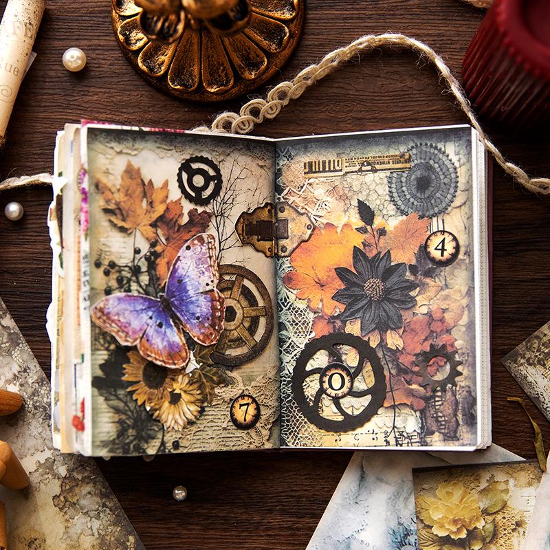 Yan Ji Retro Journal Decoration Pack: Fuyusheng Huashi Series, 40 Sheets, 6 Styles Available.