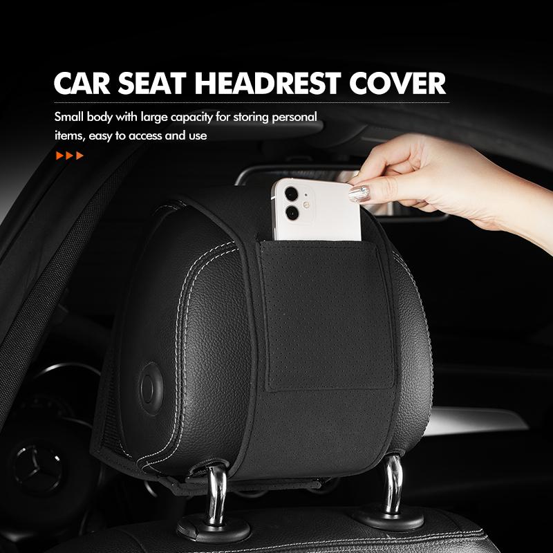 Suede Car Headrest Cover Auto Logo Head Pillowcase Accessories For Citroen C5 C1 C2 C6 C4L DS3 DS4 DS5 C-Elysee Grand Berlingo