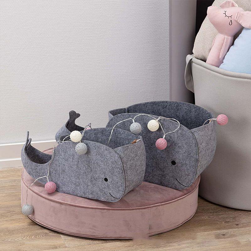 Laundry Basket Whale Shaped Clothes Organizer Large Capacity Snack Container Felt Indoor Home Decoration For Living Room Bedroom United States 3570₽